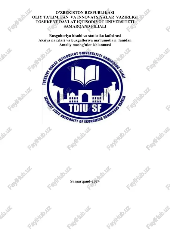 ulushli qimmatli qog‘ozlar bilan bog‘liq operatsiyalar hisobi — DOCX