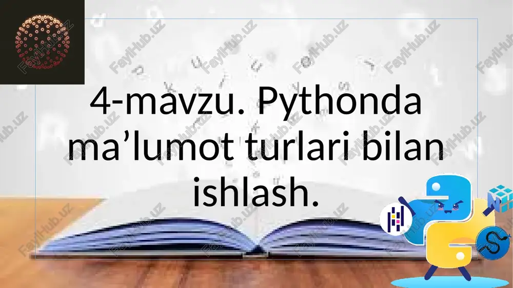 pythondama’lumotturlaribilanishlash — PPTX