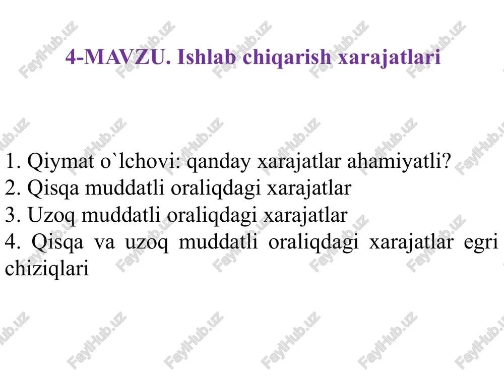 mavzu.ishlabchiqarishxarajatlari — PPTX