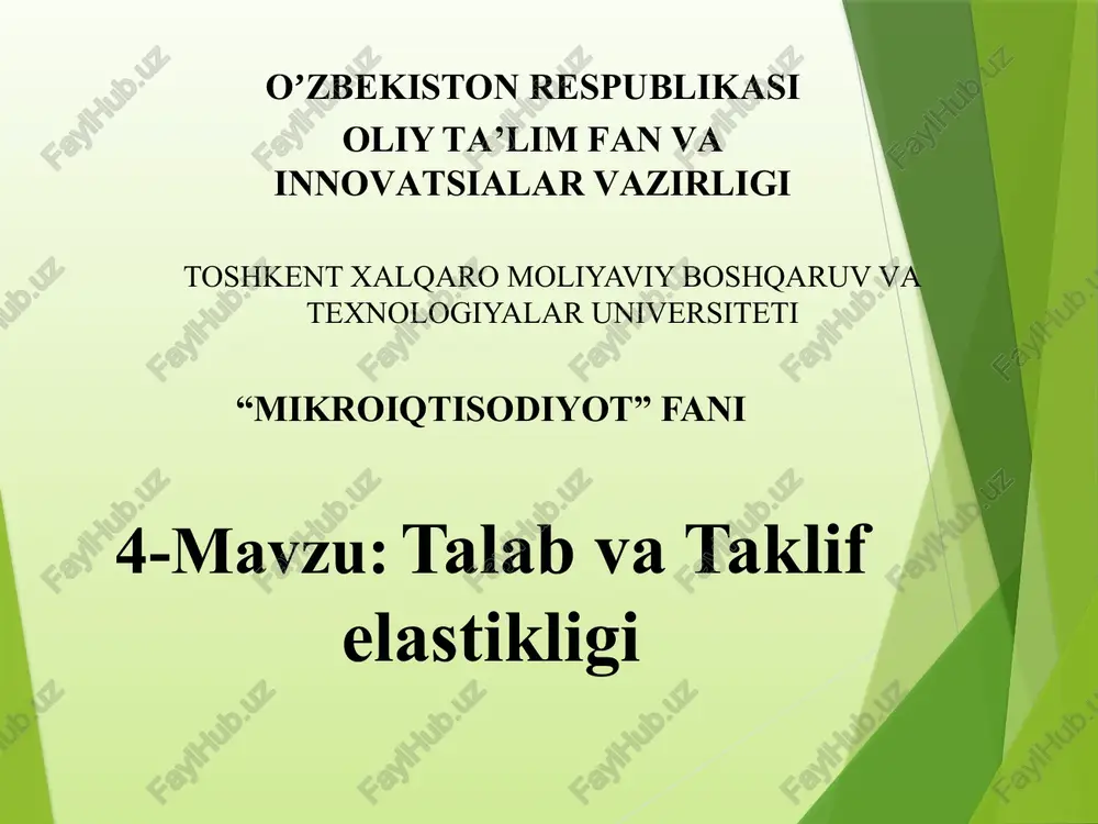 mikroiqtisodiyot — PPTX