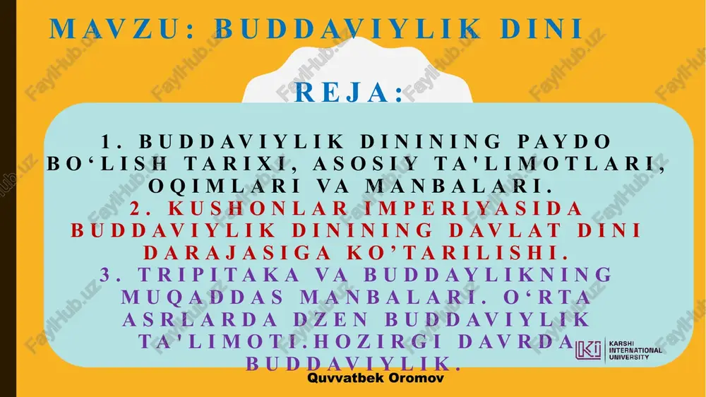 buddaviylik dini — PPTX