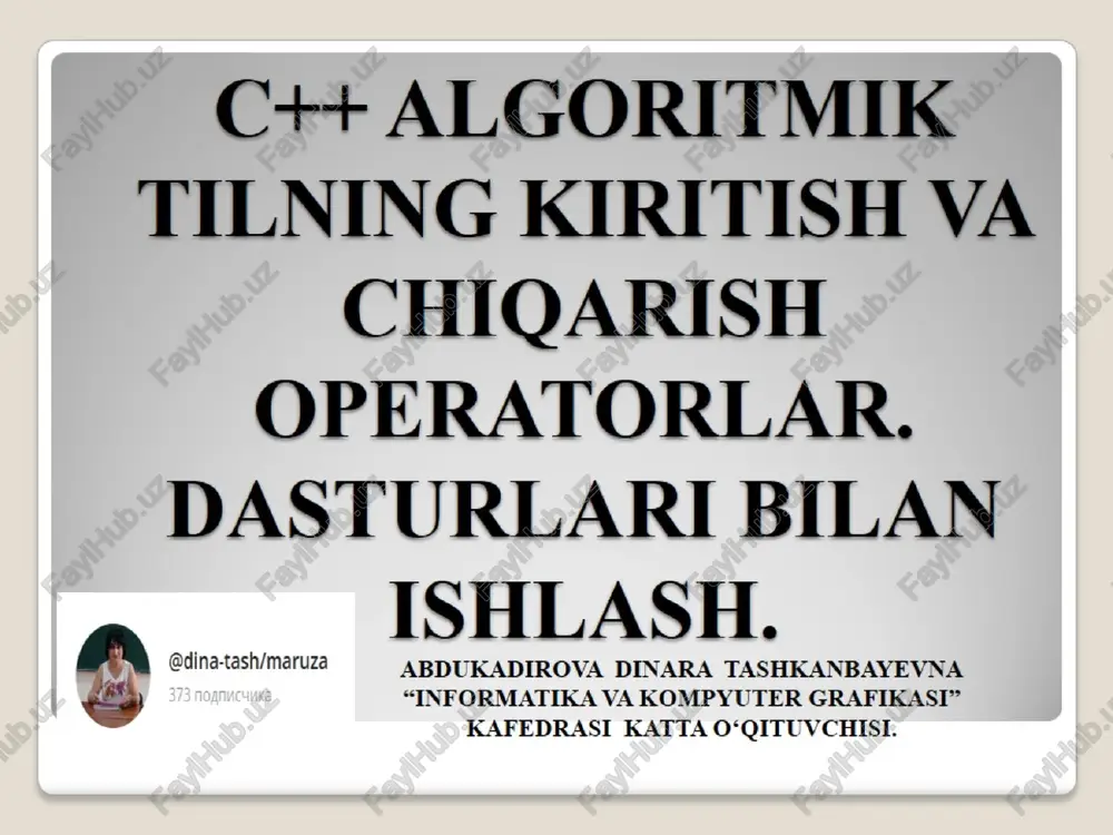 c++ algoritmik til — PPTX