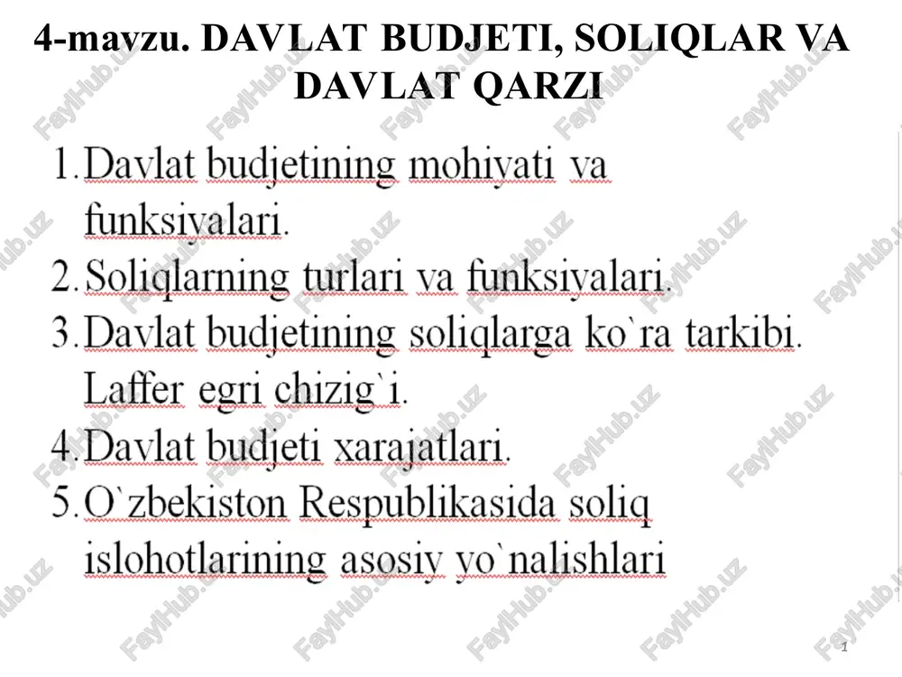 davlat budjeti va soliq — PPT