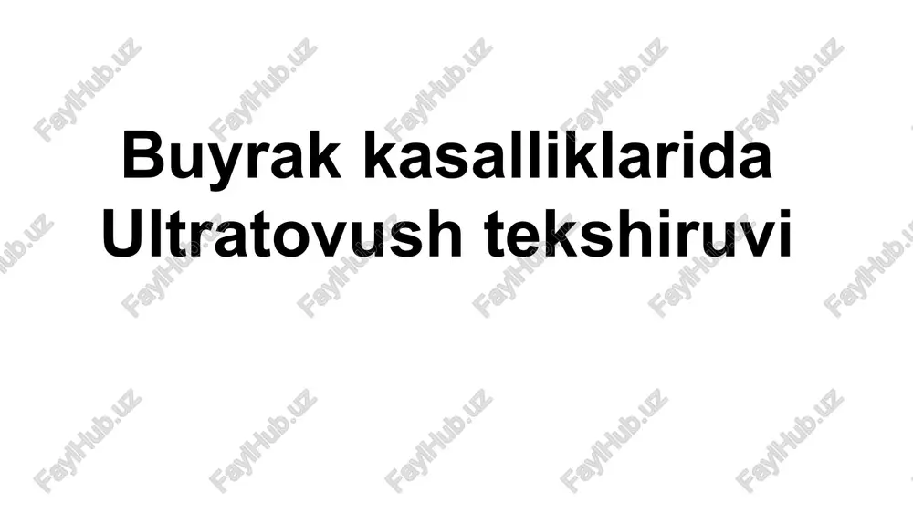 ultratovush tekshirish usuli - sonografiya — PPTX