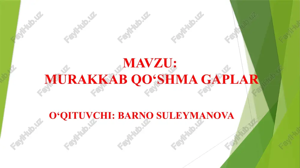 murakkab qo‘shma gaplar — PPTX