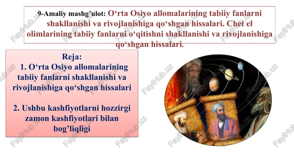 o‘rta osiyo allomalarining tabiiy fanlari — PPTX