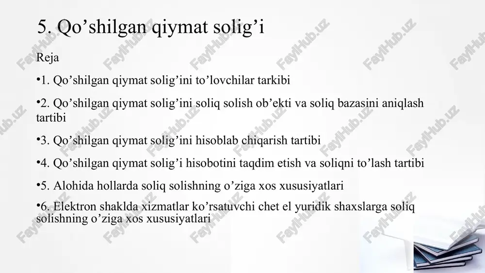 qo‘shilgan qiymat solig‘i — PPT