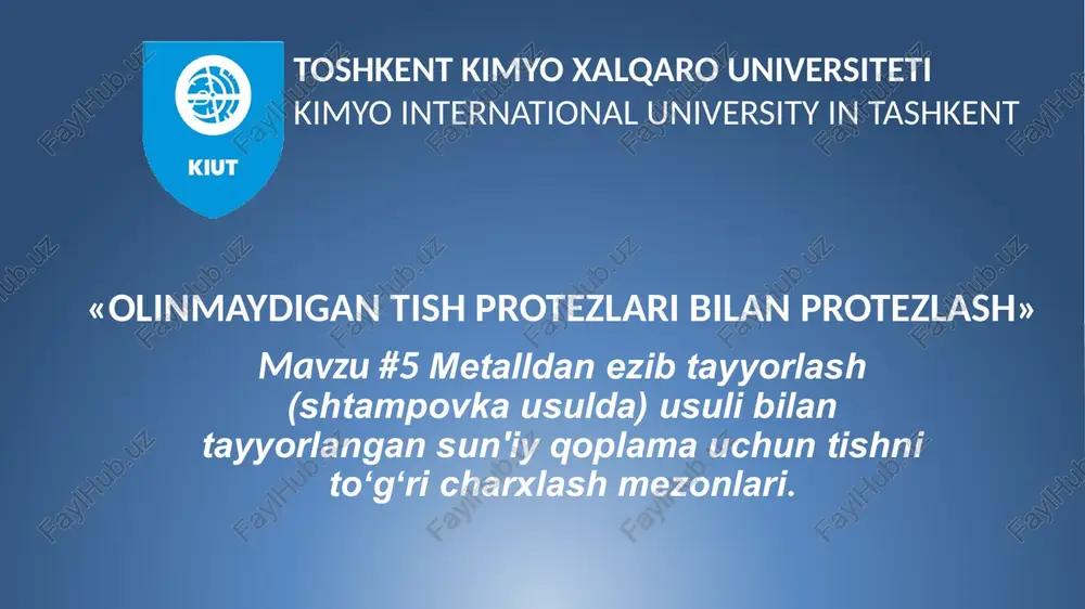 olinmaydigan tishprotezlari bilan protezlash — PPTX