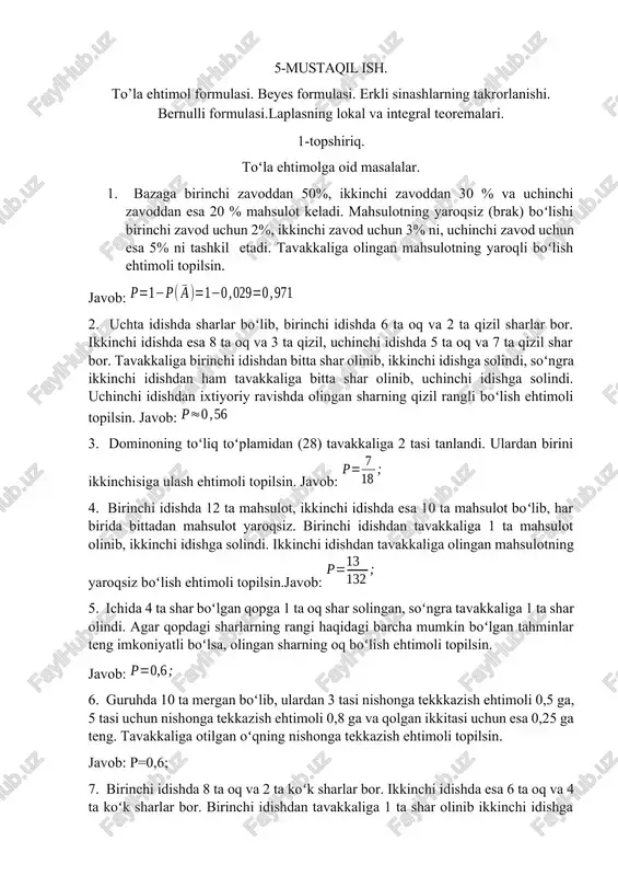 toʻla ehtimol formulasi — DOCX