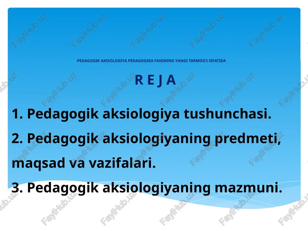 pedagogik aksiologiya — PPTX