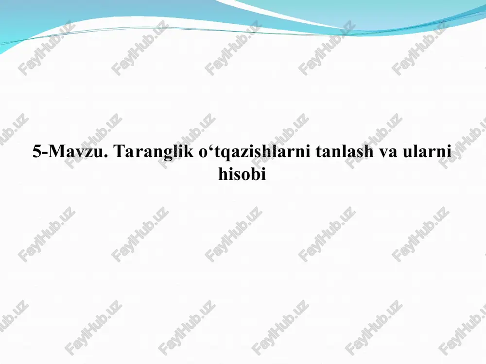 taranglik o‘tqazishlar — PPT