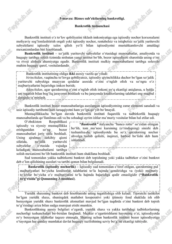 bankrotlik instituti — DOC