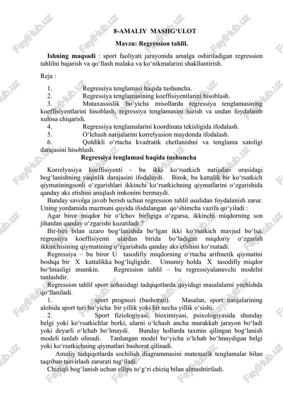 regression tahlil — DOC
