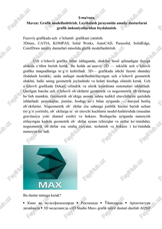 grafik modellashtirish — DOCX