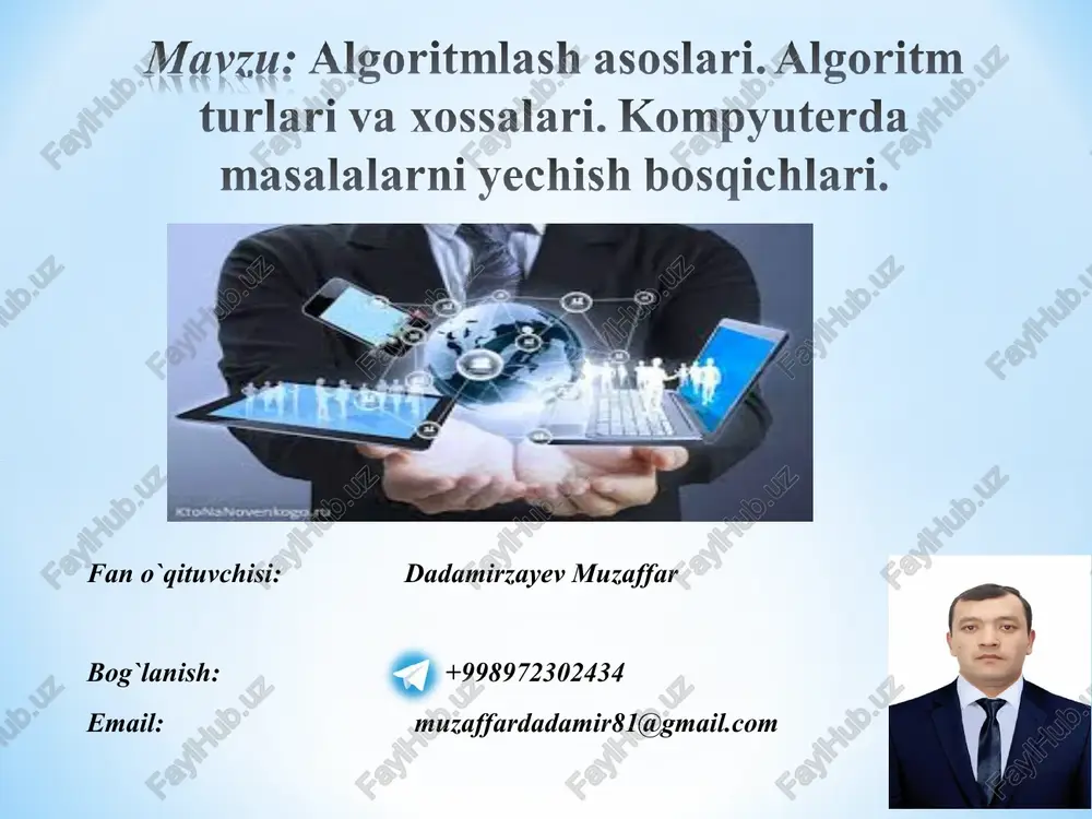 algoritmlash asoslari — PPT