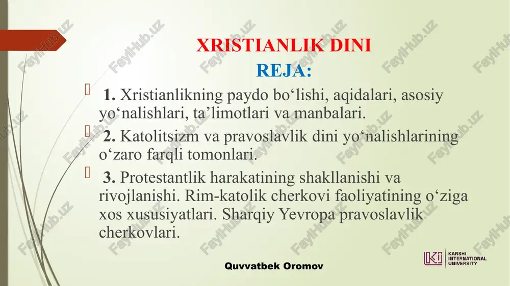 xristianlik dini — PPTX