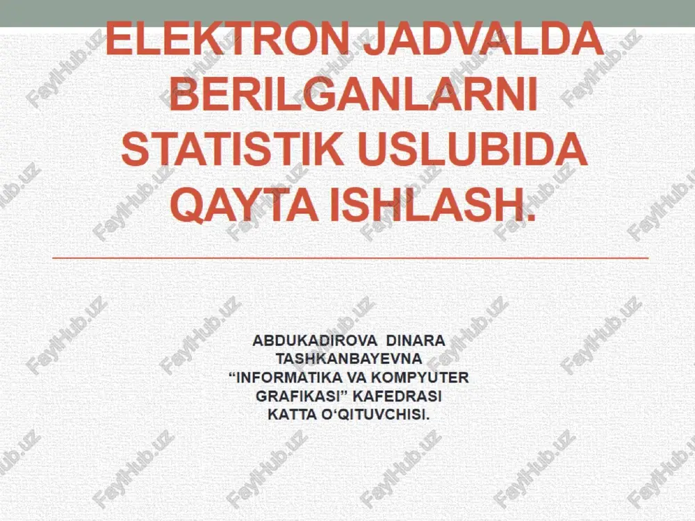 informatika va kompyuter grafikasi — PPTX