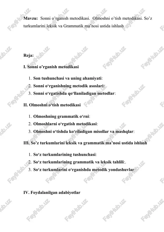ona tili o’qitish metodikasi — DOCX