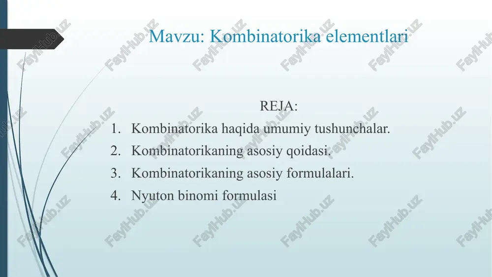 kombinatorika elementlari — PPTX