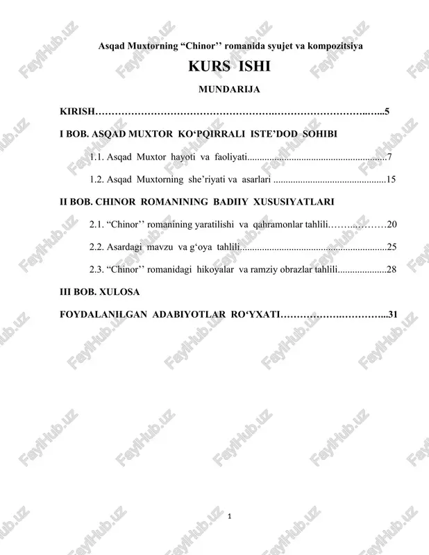 chinor romanining tahlili — DOC