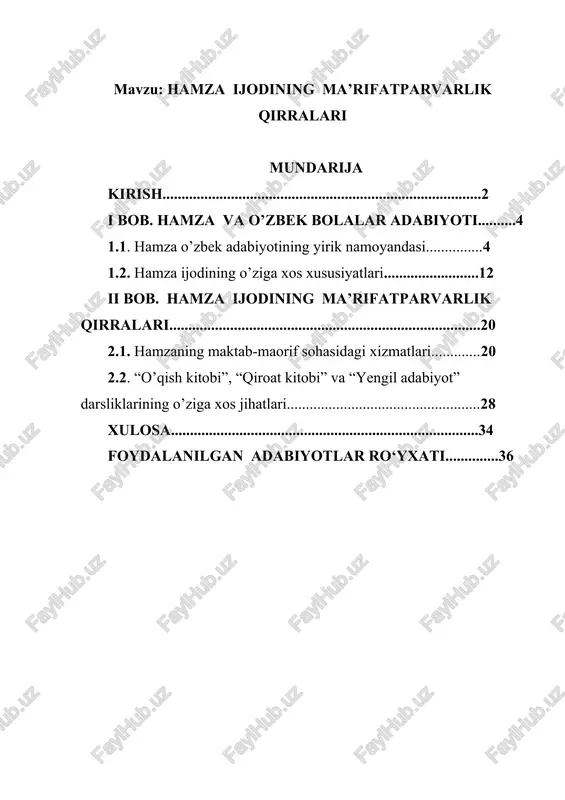 hamza ijodining ma’rifatparvarlik qirralari — DOCX