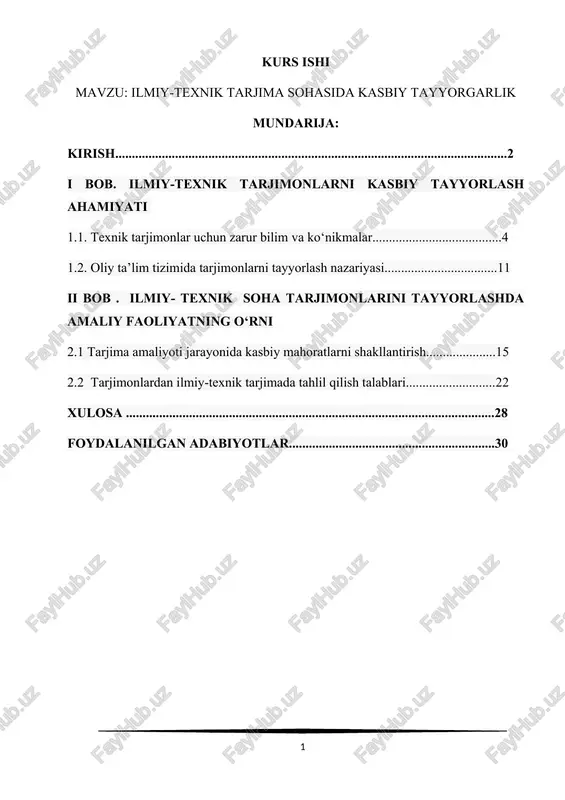 ilmiy-texnik tarjima sohasida kasbiy tayyorgarlik — DOCX
