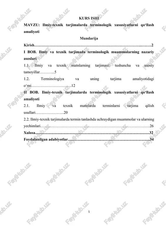 ilmiy-texnik tarjimalarda terminologik xususiyatlarni qo‘llash amaliyoti — DOCX