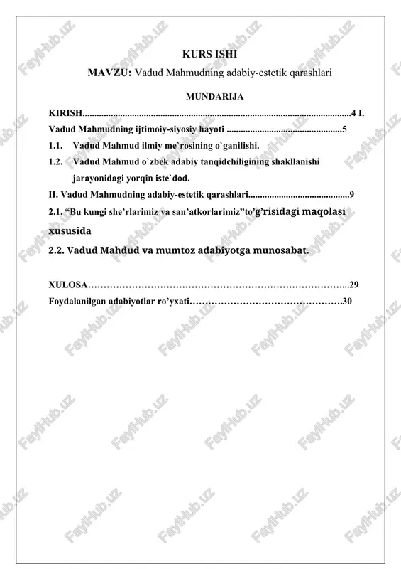 vadud mahmudning adabiy-estetik qarashlari — DOCX