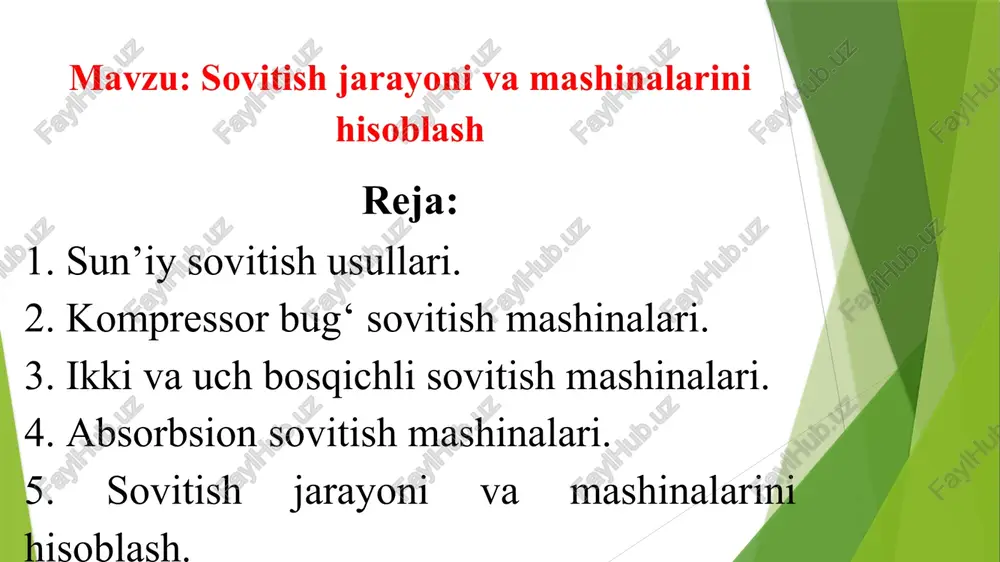 sovitish jarayoni va mashinalarini hisoblash — PPTX