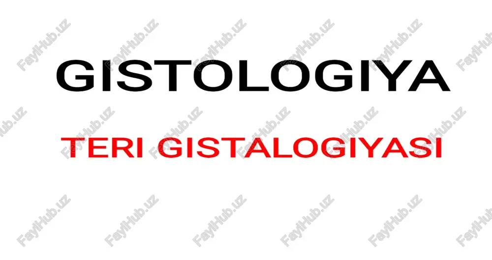 teri gistologiyasi. — PPTX