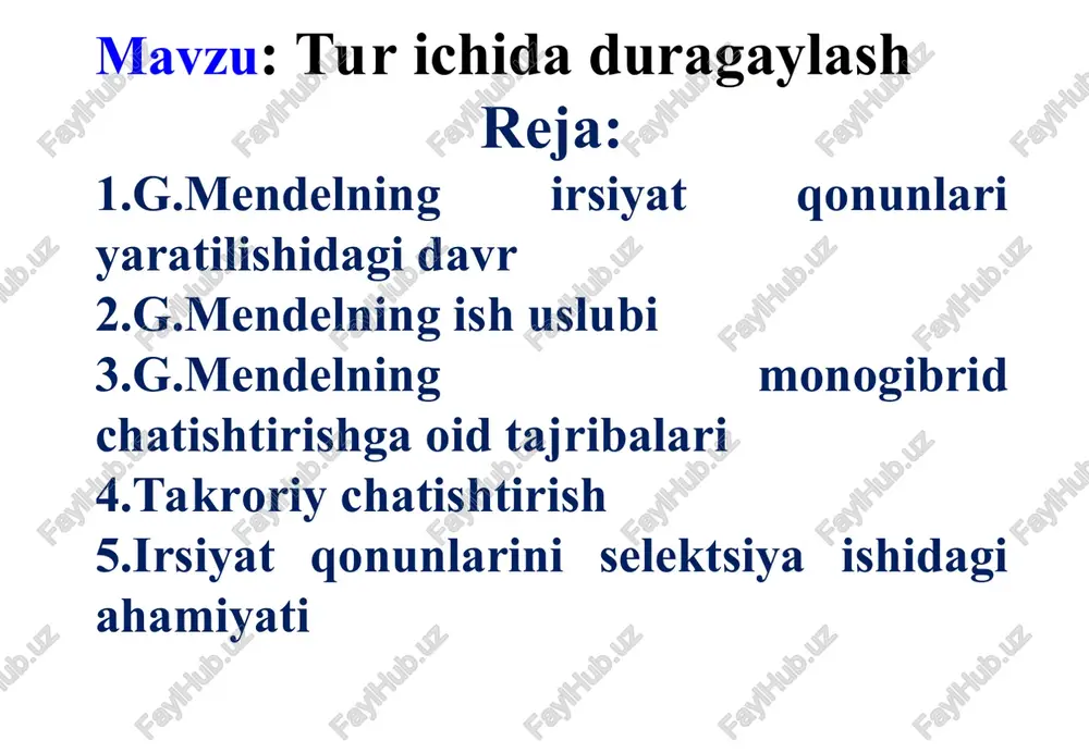 umumiy genetika — PPT