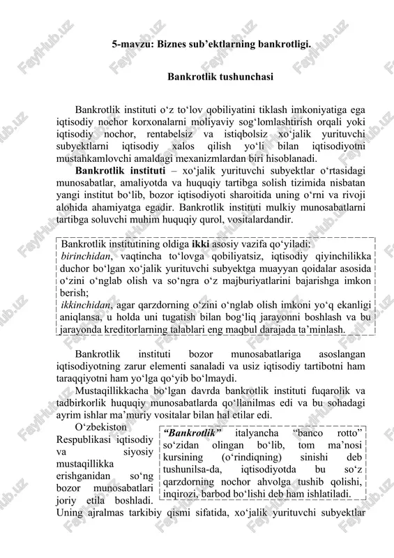 bankrotlik instituti — DOC