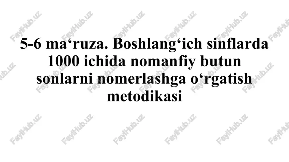 ming ichida og‘zaki va yozma raqamlash — PPTX