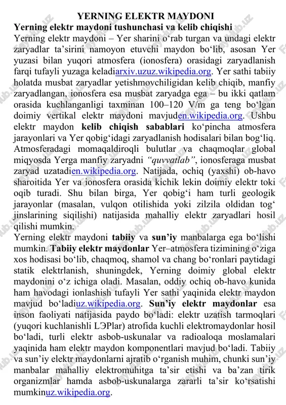 yerning elektr maydoni — DOCX