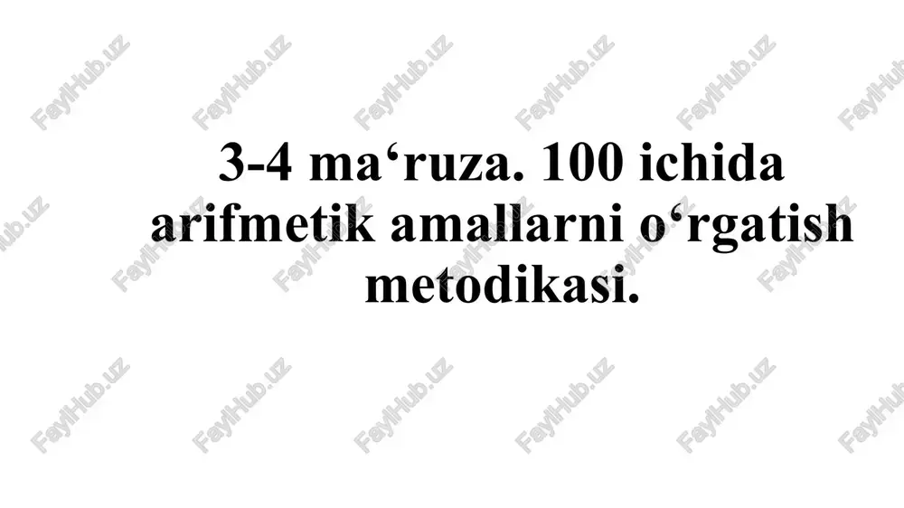 arifmetika metodikasi — PPTX