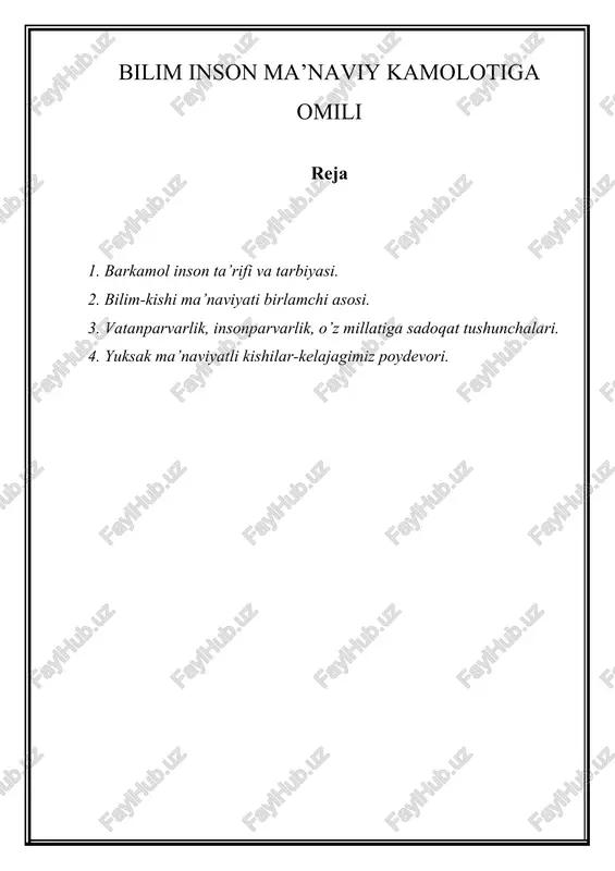 komil inson tarbiyasi — DOC