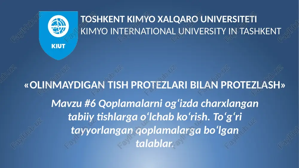 suniy qoplamalarni tayyorlash — PPTX