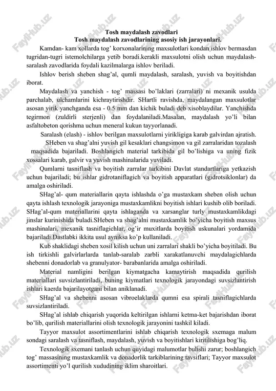tosh maydalash zavodlari — DOCX