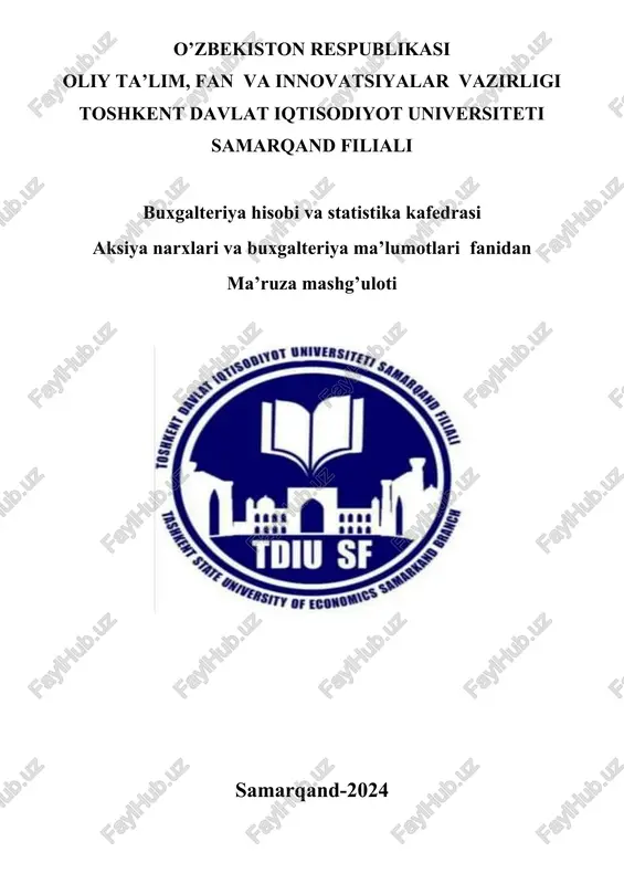 veksel bilan bog‘liq operatsiyalar hisobi — DOCX