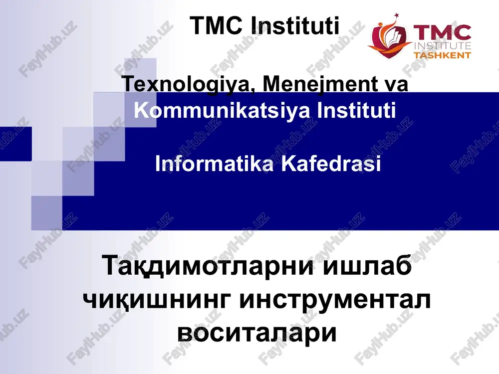 taqdimotlarni ishlab chiqishning instrumental vositalari — PPT