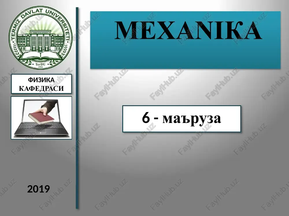 mexanika fizika kafedrasi 2019 — PPTX