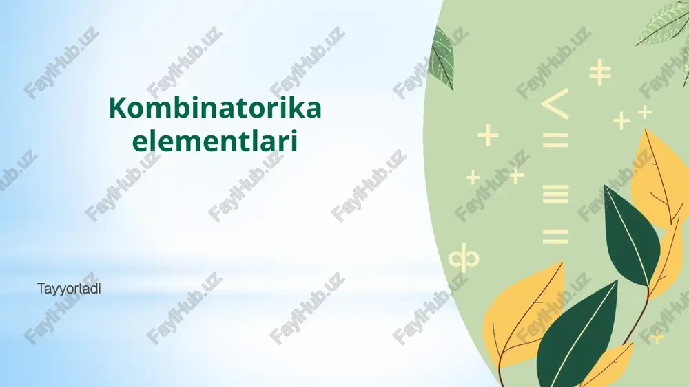 kombinatorika elementlari — PPTX