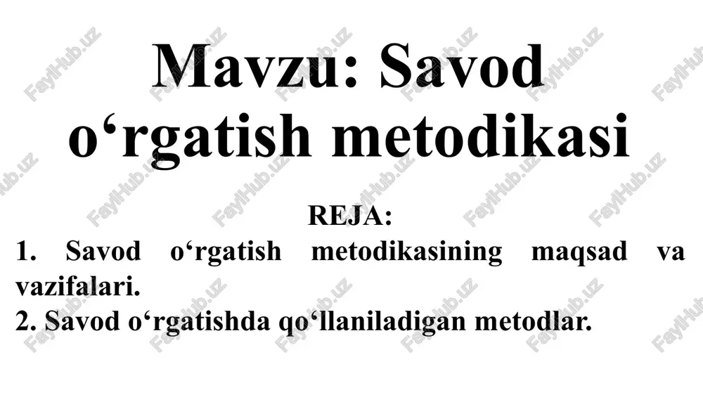 savodo‘rgatish metodi — PPTX