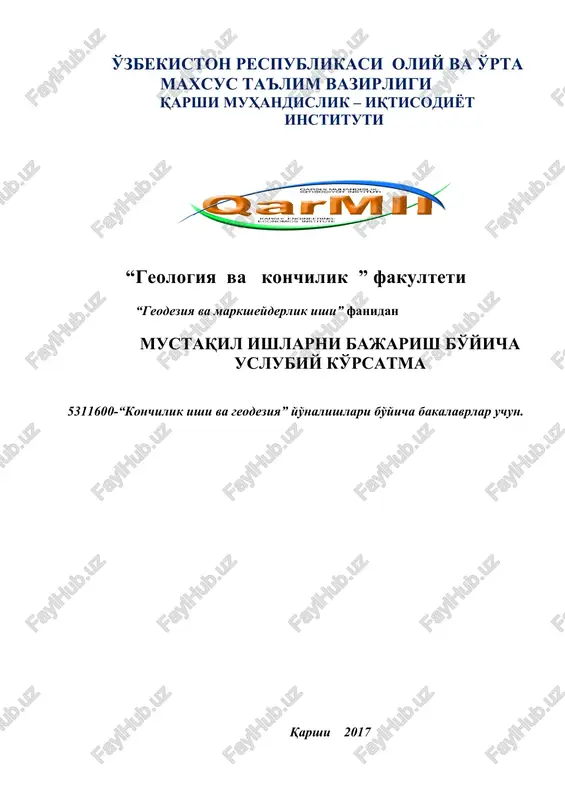 "konchilik ishi va geodeziya" — DOC
