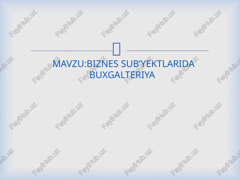 buxgalteriya hisobi — PPTX