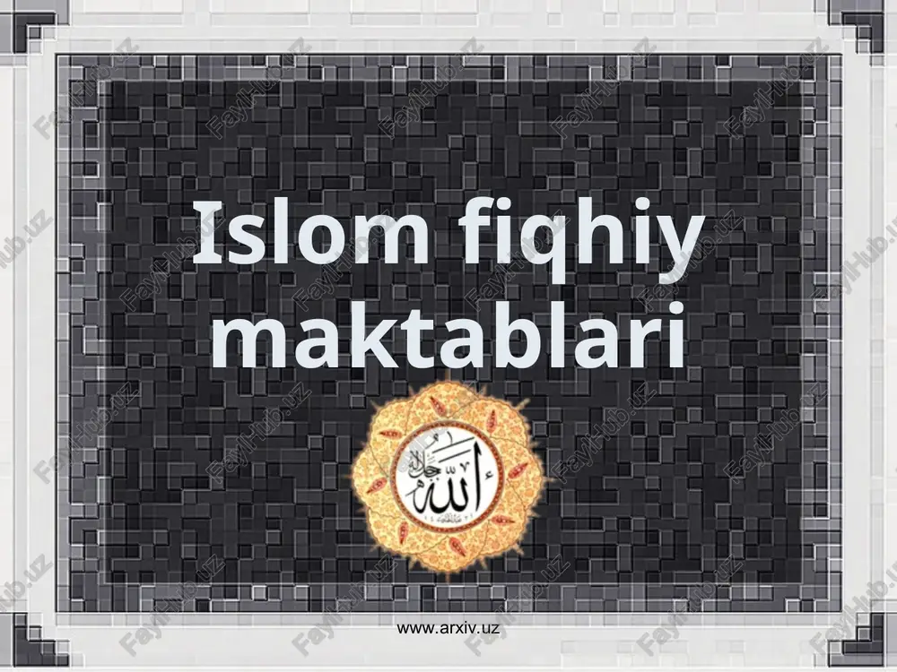 islom fiqhiy maktablari — PPT