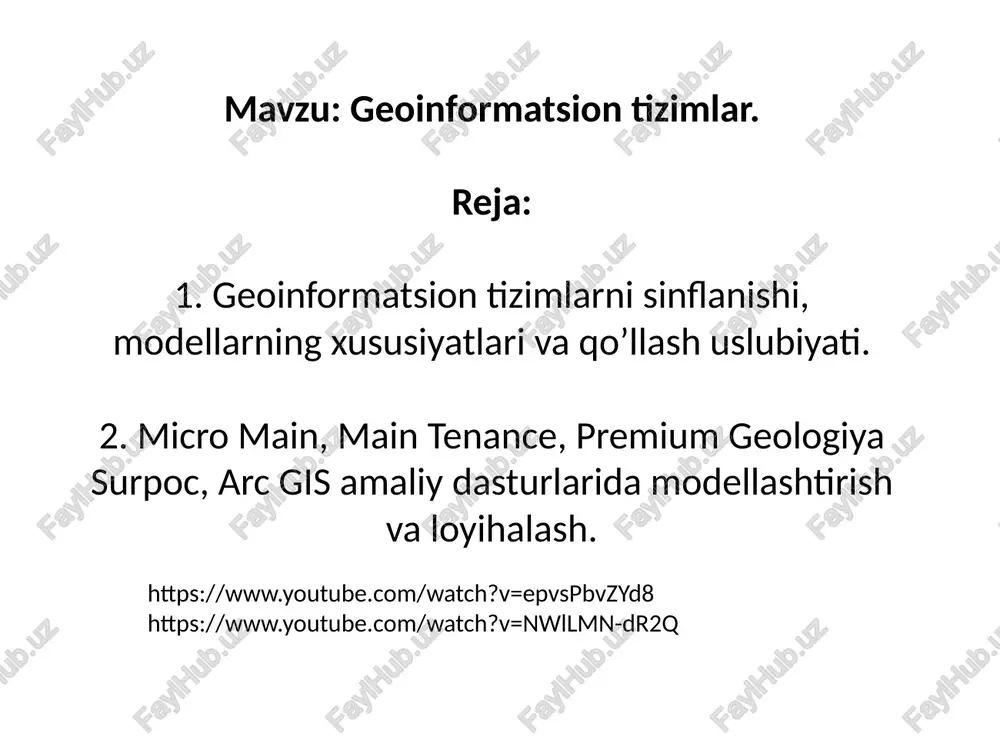 geoinformatsiontizimlar — PPTX