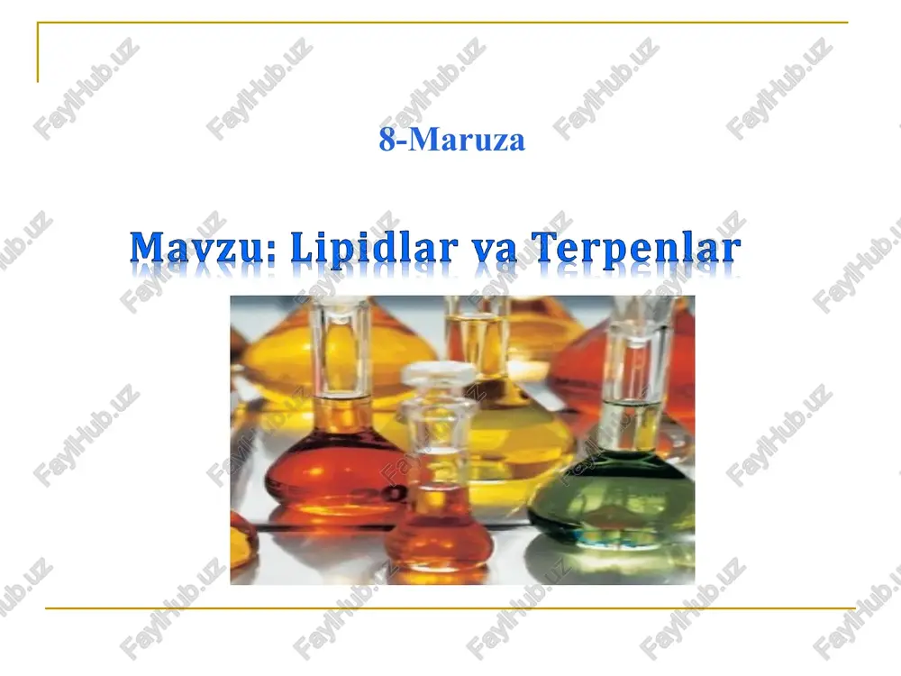 lipidlar va terpenlar — PPT