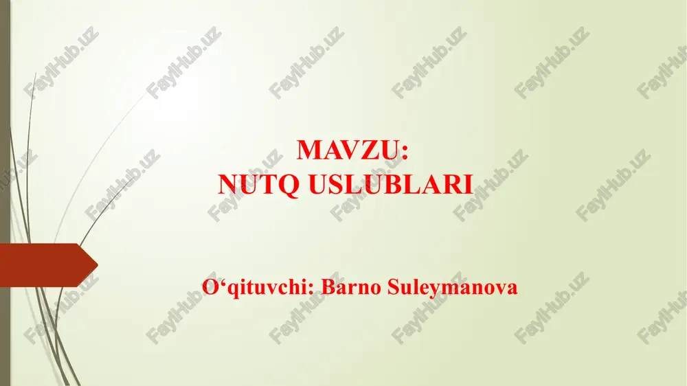 nutq uslublari — PPTX