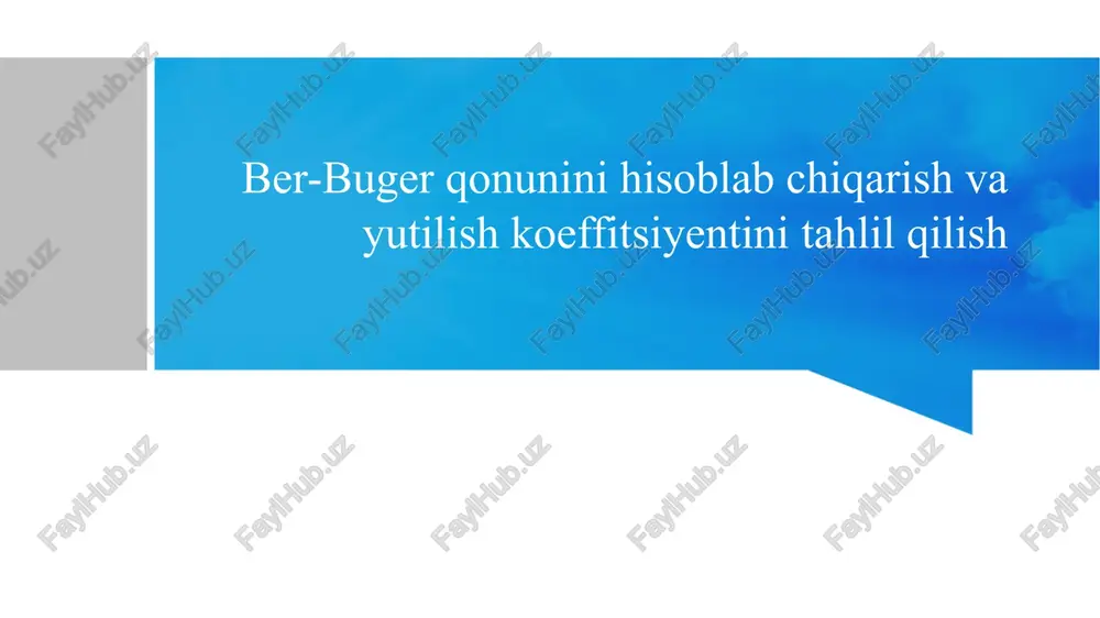 yutilish koeffitsiyenti — PPTX
